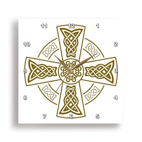 3dRose, Celtic High Cross Decorative Knotwork 4, 15x15 Wall Clock