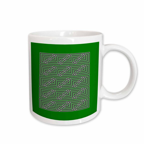 3drose, Celtic Interwoven Rectangular Knot Pattern 3, 15oz Mug