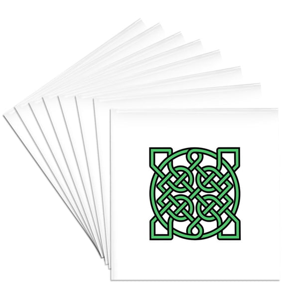 3drose, Celtic Ornamental Knot Geometric Design 1, Set of 8 Ceramic Tile Coasters