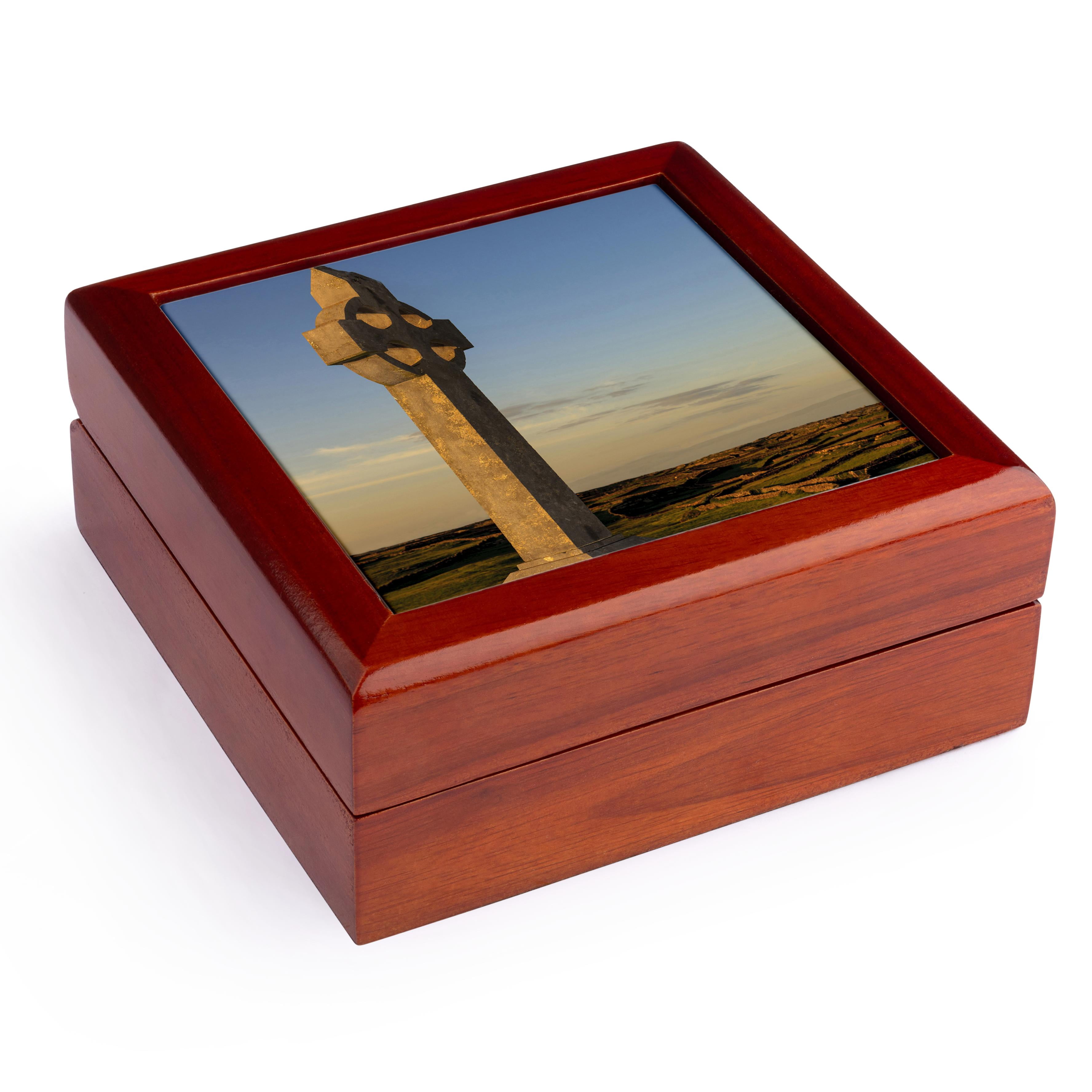 3dRose, Celtic cross, Inishmore Island, Aran Islands, Ireland - EU15 TNO0022 - Tom Norring, Jewelry Box 5.5x5.5 inch with 4 inch tile