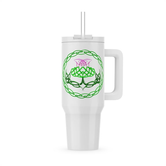 Celtic Knot Design Of Scottish Thistle, Flower Of Scotland., 30oz Tumbler