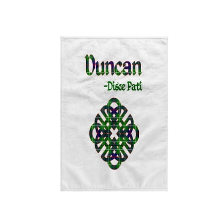 3dRose, Celtic knot in the tartan colors for the Duncan Clan and family motto, 15x22 Hand Towel
