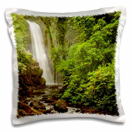 3drose, Central America, Costa Rica. Templo Waterfall in Rain Forest., 16x16 inch Pillow Case