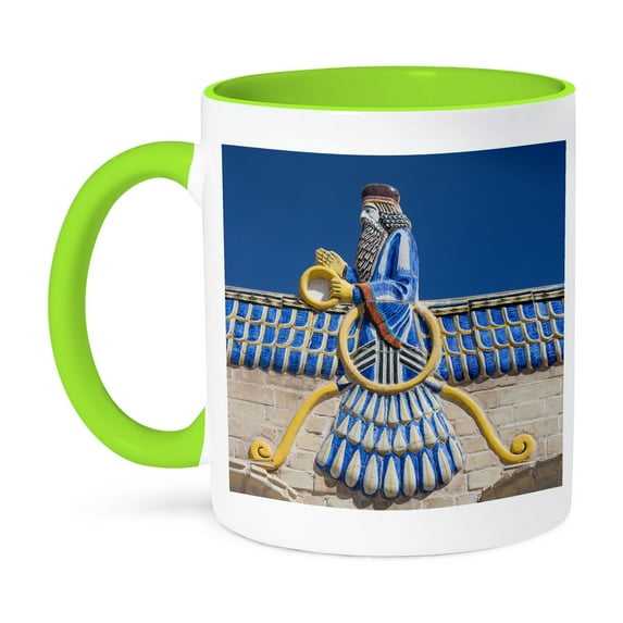 3dRose, Central Persia, Yazd, Ateshkadeh, Zoroastrian Fire Temple, Exterior, 15oz Two-Tone Green Mug
