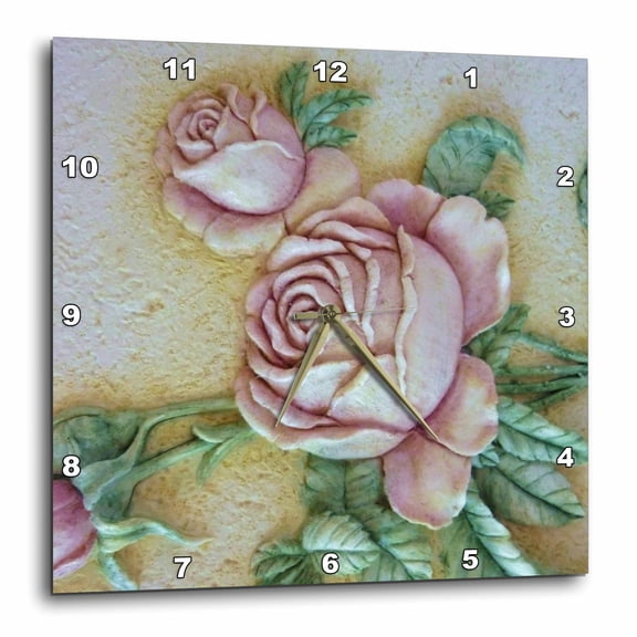 3drose, Ceramic Roses, 10x10 Wall Clock