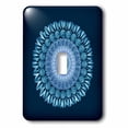 thumbnail image 1 of 3dRose, Cerulean blue floral mandala on navy blue background, single toggle switch, 1 of 1