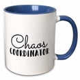thumbnail image 1 of 3drose, Chaos Coordinator. Black Lettering on White Background., 11oz Two-tone Blue Mug, 1 of 6