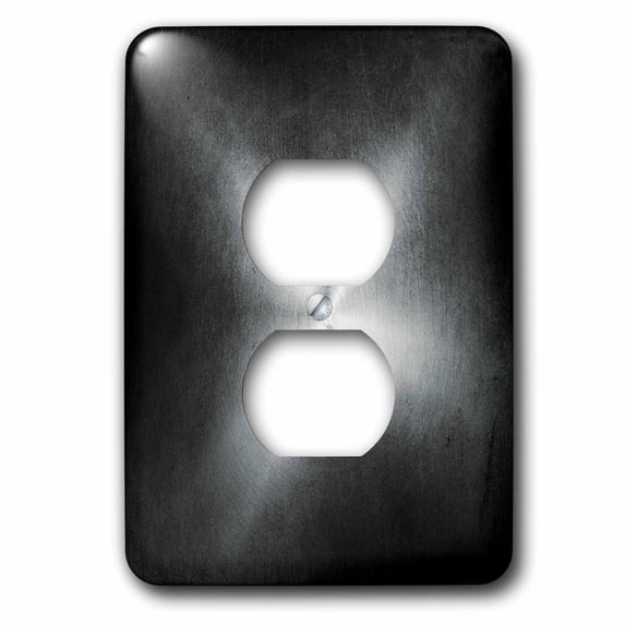 3dRose, Charcoal Gray Brushed Steel Effect With A Glow, 2 plug outlet cover