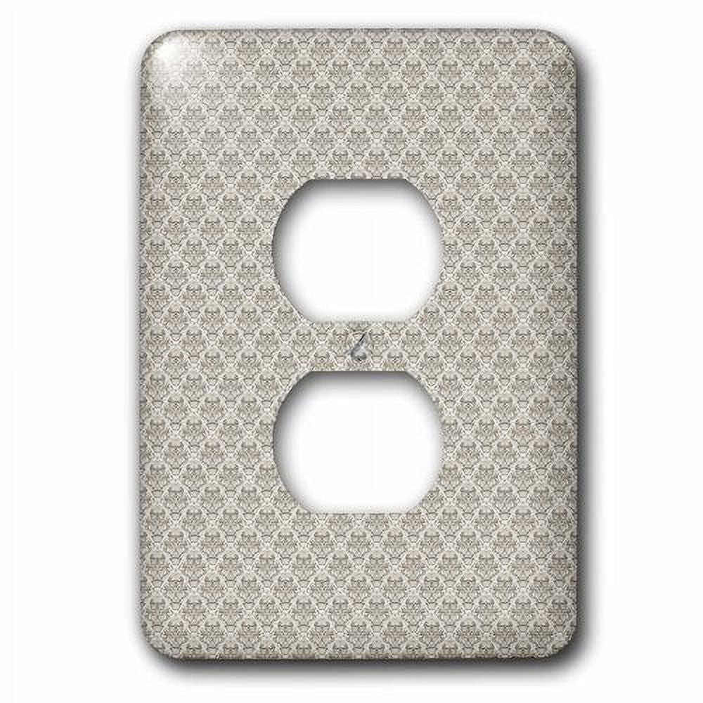 3dRose Charcoal Gray, Small Diamond Damask Pattern, 2 Plug Outlet Cover