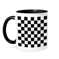 3dRose Chess Concept Mug, 11 Oz - Black Ceramic With White Chessboard Design