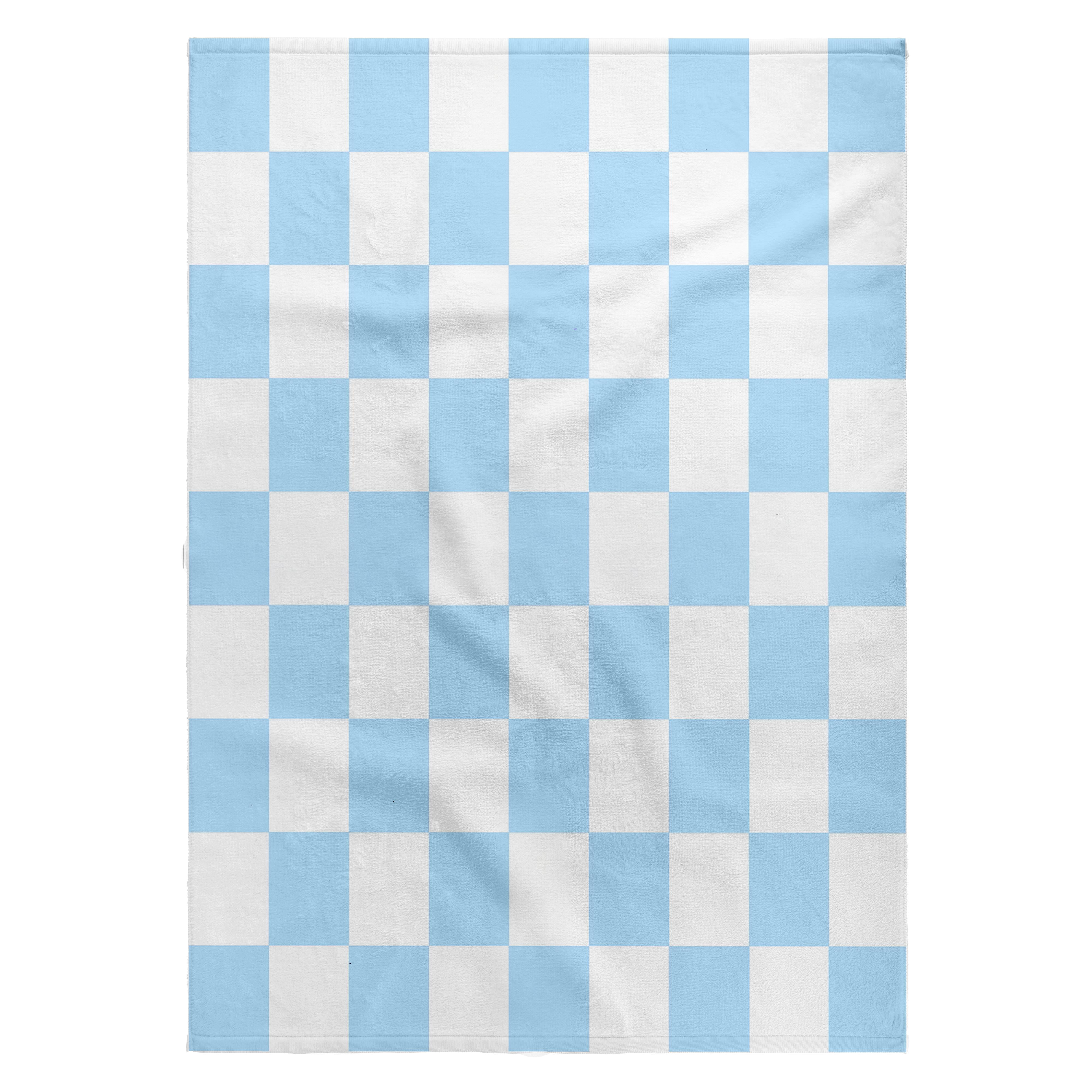 3dRose, Checkered light blue and white squares pattern - baby pastel check checked checkerboard chessboard, 22x30 Bath Hand Pool Towel
