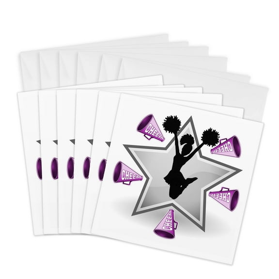 3drose, Cheerleader., 6 Greeting Cards with Envelopes