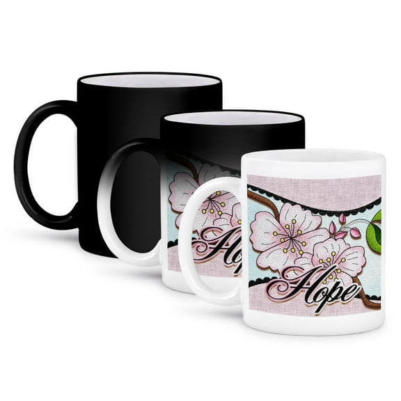 3dRose, Cherry Blossom Flower Hope, 11oz Magic Transforming Mug