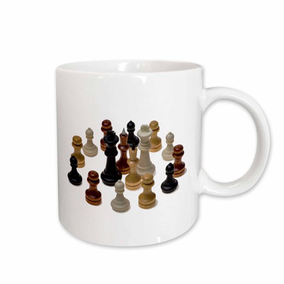 3drose, Chess Kings, Queens, Pawns. Variety of Colors. Fraternity and Unity, 15oz Mug