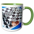 thumbnail image 1 of 3drose, Chess Pieces on a Paper Board. Noughts and Crosses. Plan Your Game, 11oz Two-tone Green Mug, 1 of 6