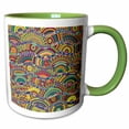 thumbnail image 1 of 3drose, Chevron in a Field of Circles Digital Abstract by Angelandspot, 11oz Two-tone Green Mug, 1 of 6