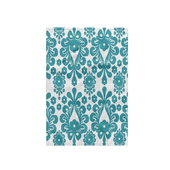 3dRose, Chic Aqua Teal and White Abstract Floral, 15x22 Hand Towel
