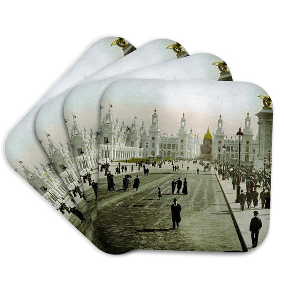3drose, Chicago Exposition, Set of 4 Coasters - Soft
