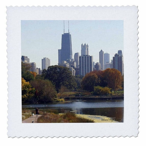 3dRose, Chicago In The Fall, 10x10 inch quilt square