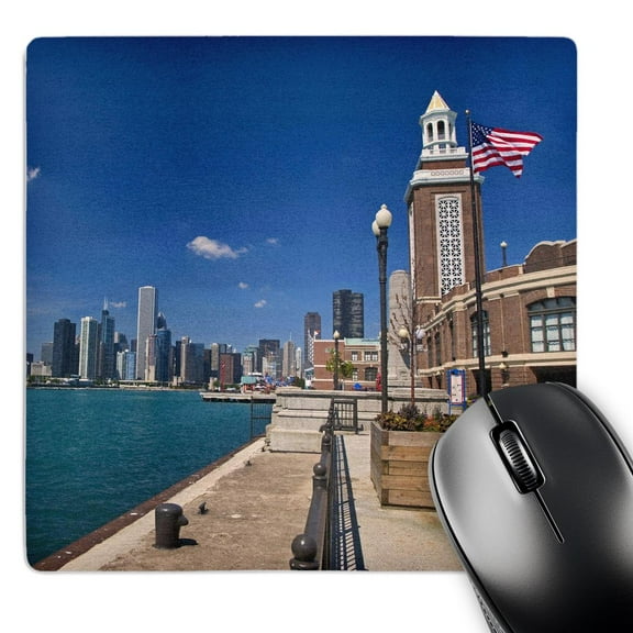 3dRose, Chicago skyline from Navy Pier, Illinois - US14 JRE0015 - Joe Restuccia III, MousePad