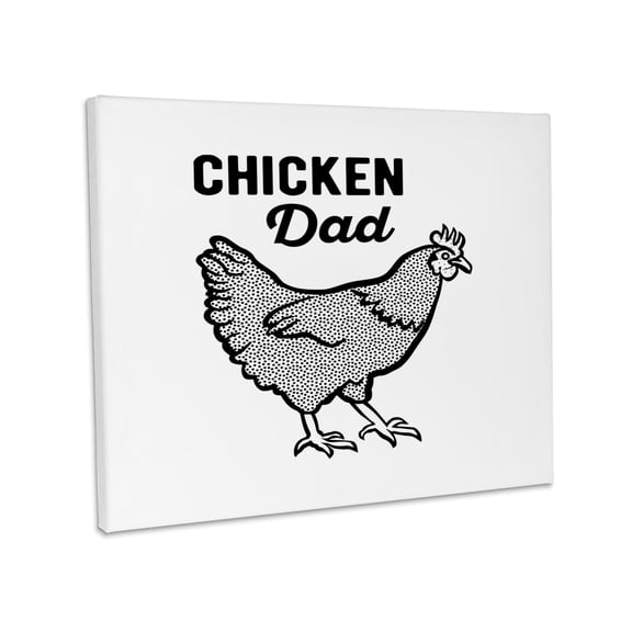 3dRose, Chicken dad. Black lettering and chicken clipart on white background., Museum Grade Canvas Wrap 10x8