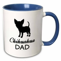 3drose, Chihuahua Dog Dad, 15oz Two-tone Blue Mug