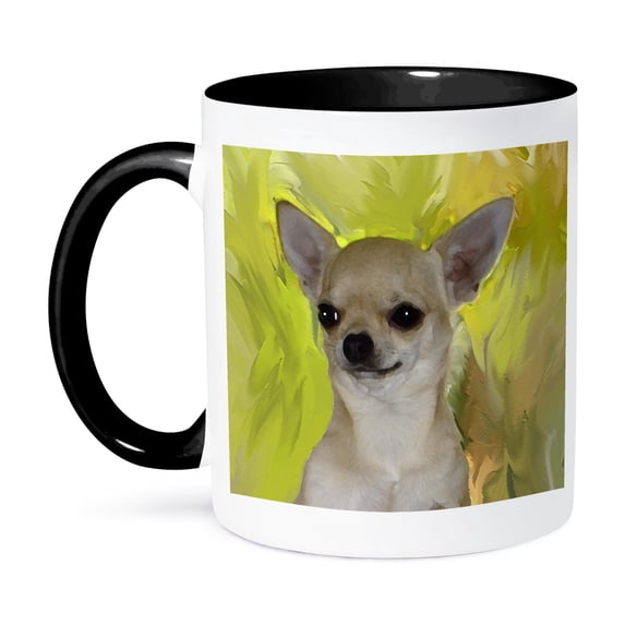 3dRose, Chihuahua Portrait, 11oz Two-Tone Black Mug