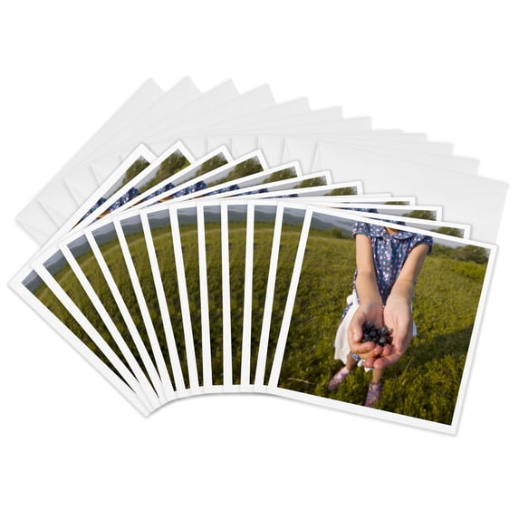 3drose, Child, Blueberries, Alton, New Hampshire - Us30 Jmo0789 - Jerry and Marcy Monkman, 12 Greeting Cards with Envelopes