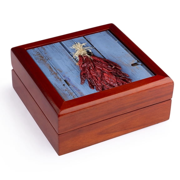3dRose, Chili Ristras, Santa Fe, New Mexico, USA - US32 JMR1349 - Julien McRoberts, Jewelry Box 5.5x5.5 inch with 4 inch tile
