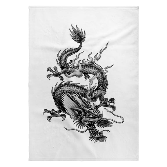 3dRose, Chinese Black Dragon Mythical Creature, 22x30 Bath Hand Pool Towel