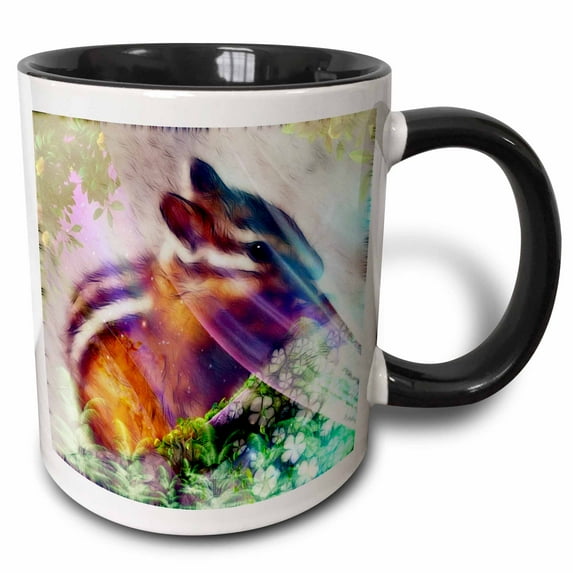 3drose, Chipmunk A, 11oz Two-tone Black Mug
