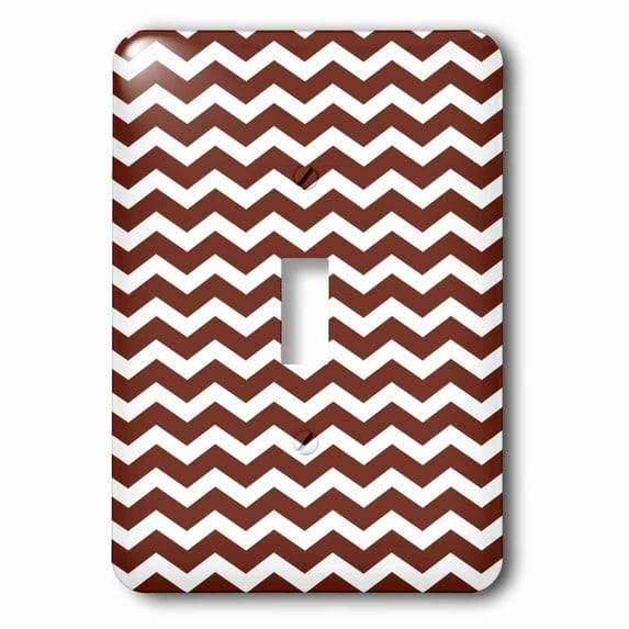 3dRose, Chocolate Brown and White Chevron Zig Zag Stripe Pattern Retro and Chic, single toggle switch