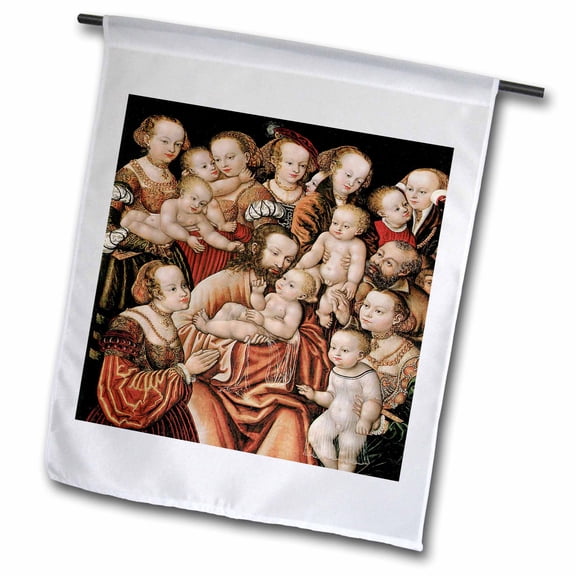 3dRose, Christ Blessing the Children by Master HB of the Griffon Head, 18 x 27 inch Garden Flag