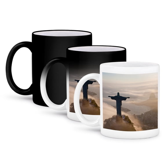 3dRose, Christ The Redeemer, Rio de Janeiro, Brazil., 11oz Magic Transforming Mug