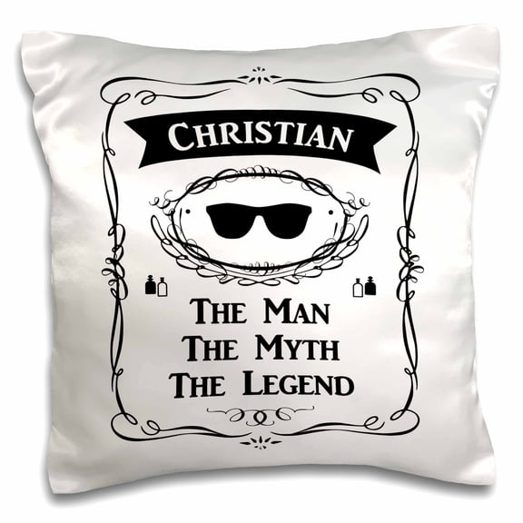 3dRose, Christian The Man The Myth The Legend personal name personalized gift, 16x16 inch Pillow Case