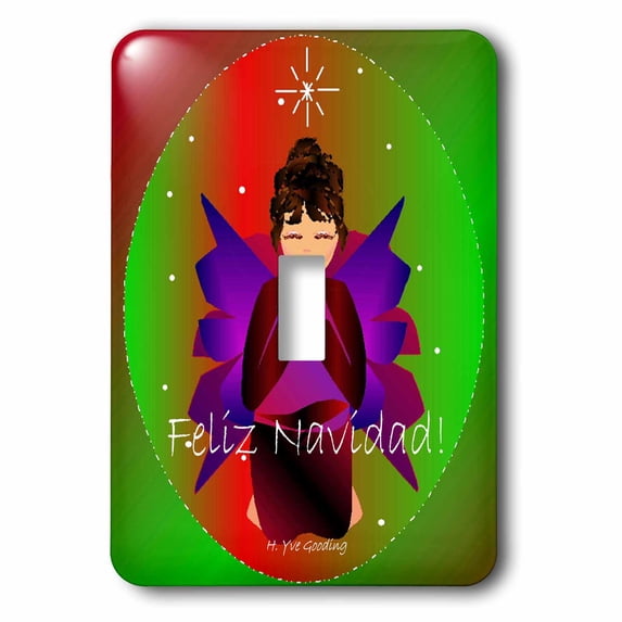 3dRose, Christmas Angel Baby Girl Praying With Feliz Navidad Christmas Text , single toggle switch