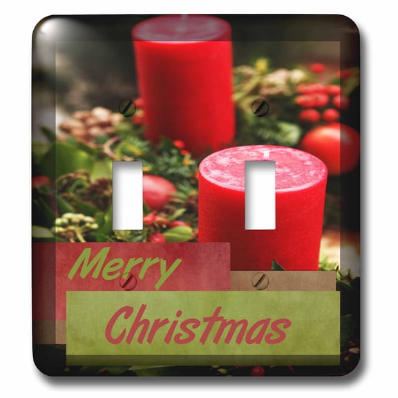 3dRose, Christmas Candles, double toggle switch