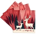 thumbnail image 1 of 3drose, Christmas Reindeer Pink Kitsch Mid-century Retro Art, Set of 4 Ceramic Tile Coasters, 1 of 7