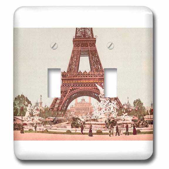 3dRose, Chrome Eiffel Tower, double toggle switch