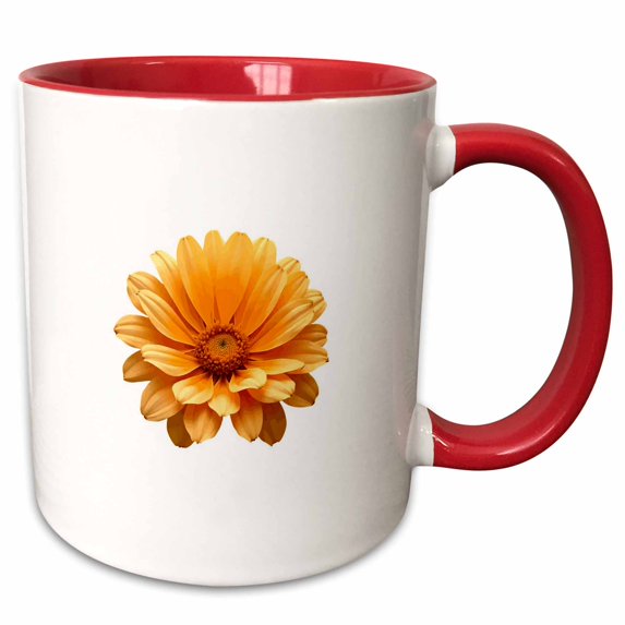 3drose, Chrysanthemum Single Flower Cut Out, 15oz Two-tone Red Mug