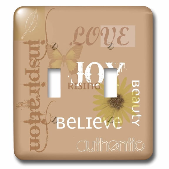 3dRose, Cinnamon Orange Joy Rising- Inspirational Words-Affirmations, double toggle switch