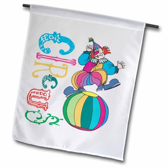 3dRose, Circus Clown, 12 x 18 inch Garden Flag