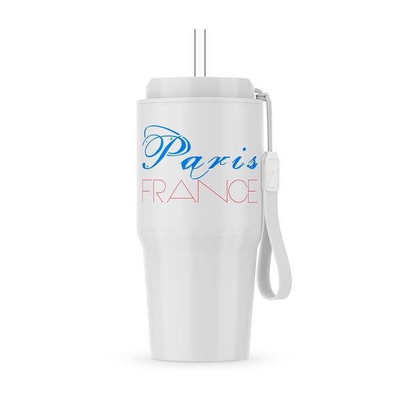 Cities Of The World - Paris, France Red And Blue On White, 20oz Tumbler