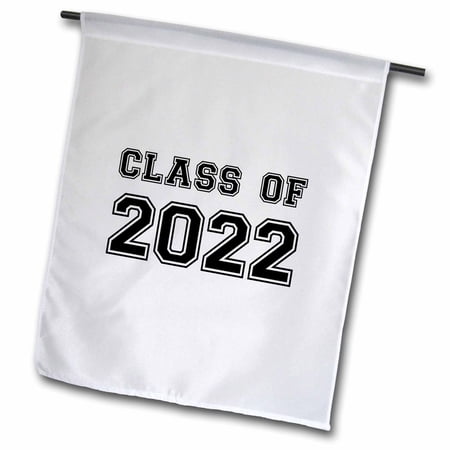 3dRose, Class of 2022 - Graduation gift - graduate graduating high school university or college grad black, 12 x 18 inch Garden Flag