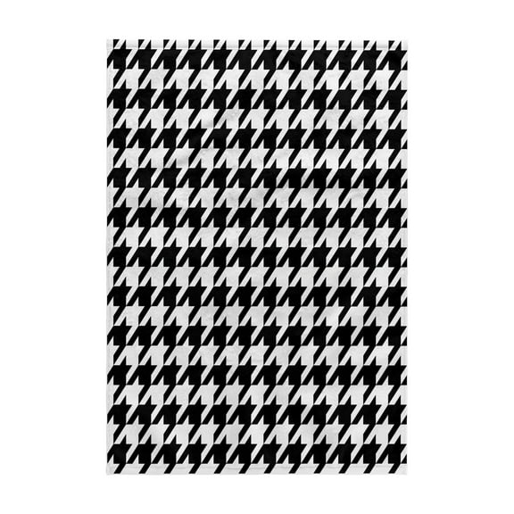 3dRose, Classic Black and White Houndstooth Pattern, 15x22 Hand Towel
