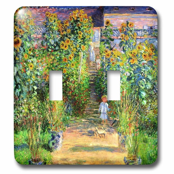 3dRose, Claude Monet - Monets Garden at Vetheuil, double toggle switch