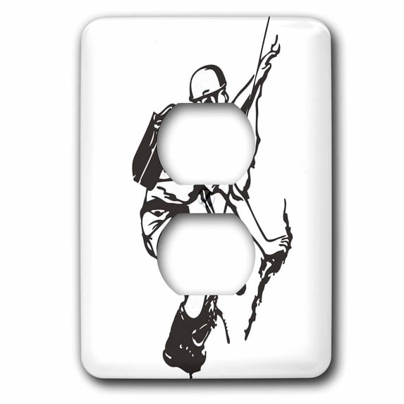 3dRose, Climbing Rock Mountain Climb Sport Extreme Risk, 2 plug outlet cover