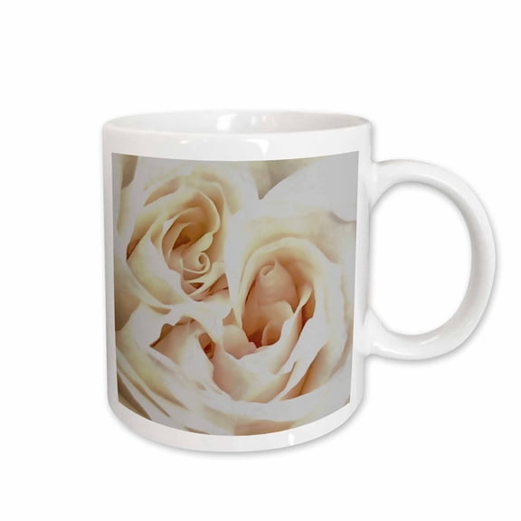 3drose, Close-up View of a Romantic White Rose, 11oz Mug