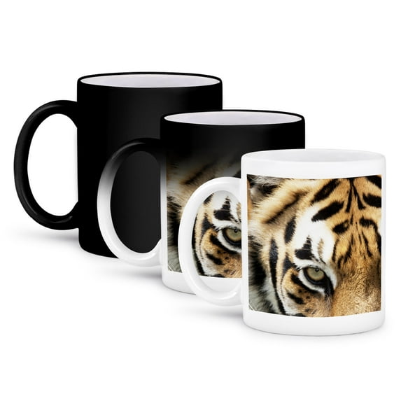 3dRose, Close-up of Bengal tiger eyes - NA02 PWO0081 - PiperAnne Worcester, 11oz Magic Transforming Mug