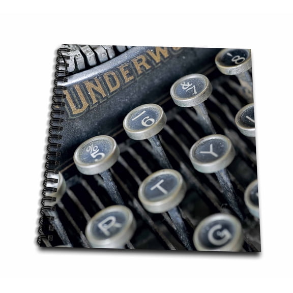 3dRose, Close up photo of an old typewriter, Mini Notepad 4 x 4 inch